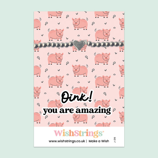 Oink! You Are Amazing - Heart Stretch Bracelet