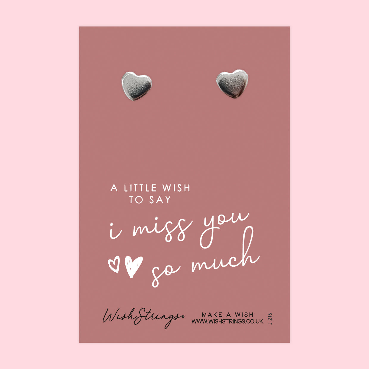 I Miss You - Silver Heart Stud Earrings | 304 Stainless - Hypoallergenic