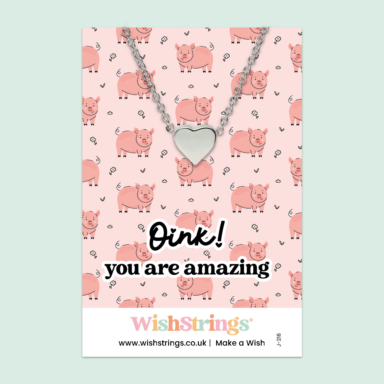 Oink! You Are Amazing - Heart Necklace