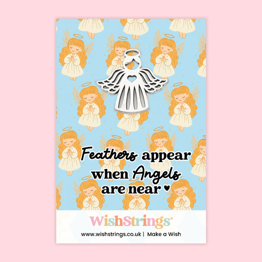 Angel Charm Token – Feathers Appear When Angels Are Near | Thoughtful Pocket Keepsake | Symbolic Gift of Comfort & Love