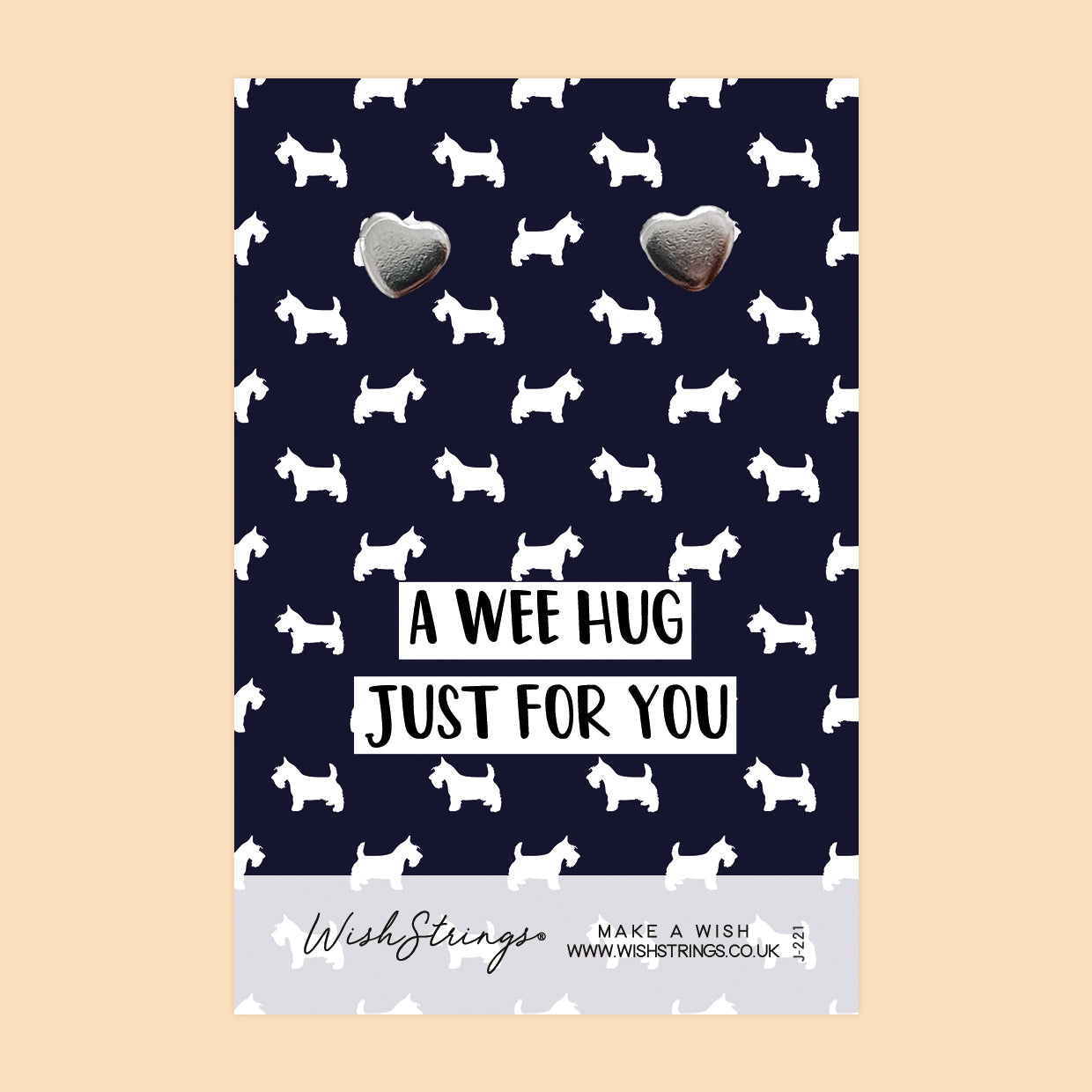 A Wee Hug Just For You - Silver Heart Stud Earrings | 304 Stainless - Hypoallergenic