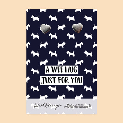 A Wee Hug Just For You - Silver Heart Stud Earrings | 304 Stainless - Hypoallergenic