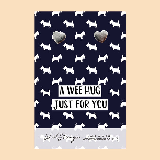 A Wee Hug Just For You - Silver Heart Stud Earrings | 304 Stainless - Hypoallergenic