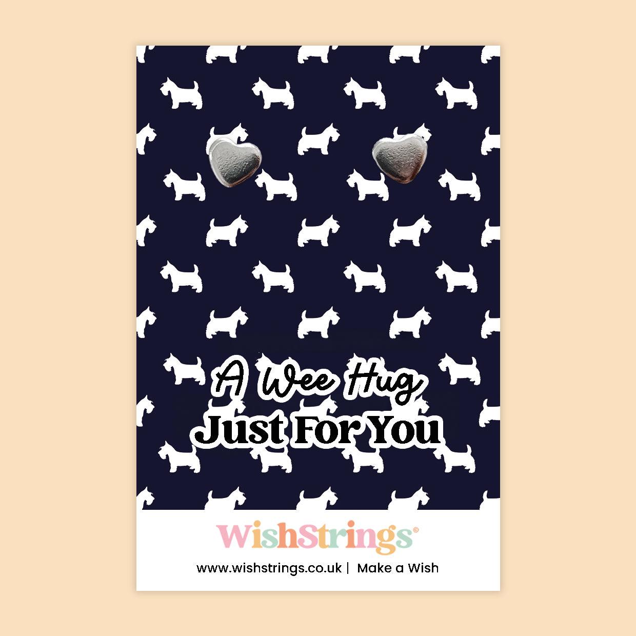 A Wee Hug Just For You - Silver Heart Stud Earrings | 304 Stainless - Hypoallergenic