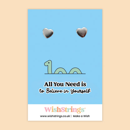 Nessie - Silver Heart Stud Earrings | 304 Stainless - Hypoallergenic