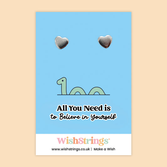 Nessie - Silver Heart Stud Earrings | 304 Stainless - Hypoallergenic