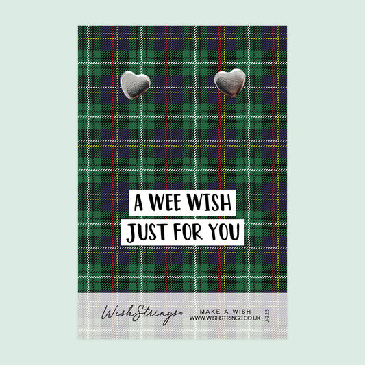 A Wee Wish - Silver Heart Stud Earrings | 304 Stainless - Hypoallergenic