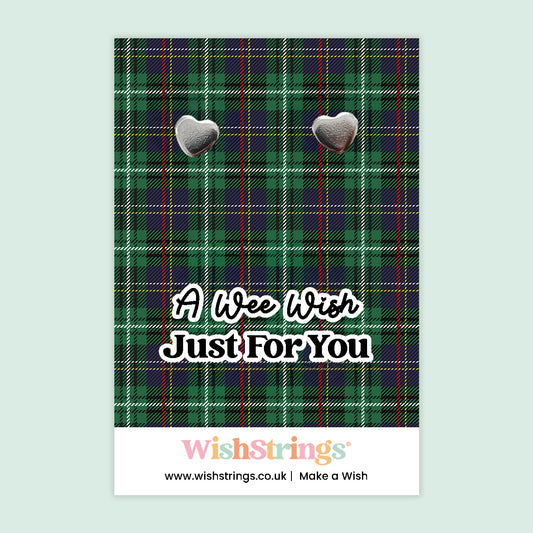 A Wee Wish - Silver Heart Stud Earrings | 304 Stainless - Hypoallergenic