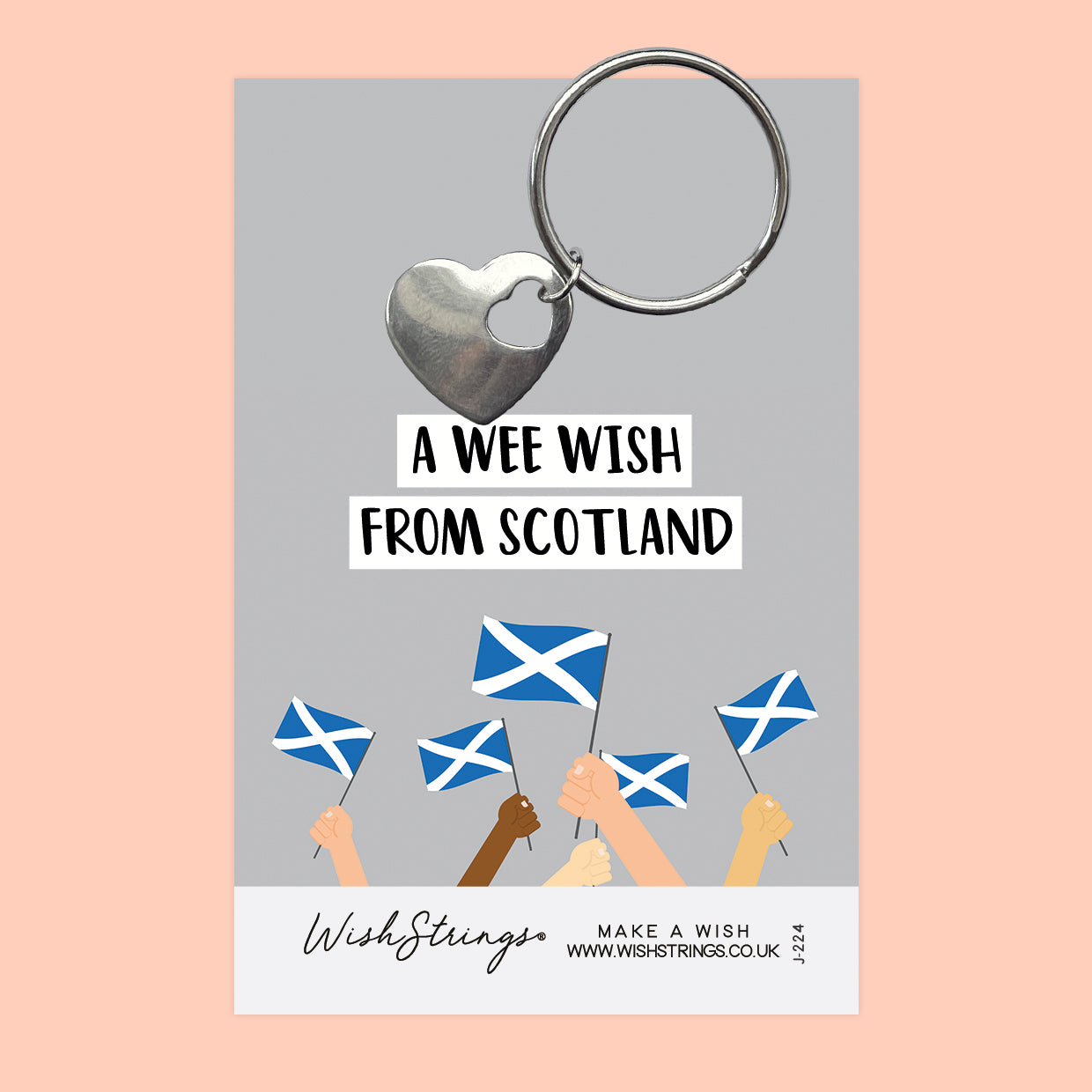 A Wee Wish, from Scotland - Heart Keyring