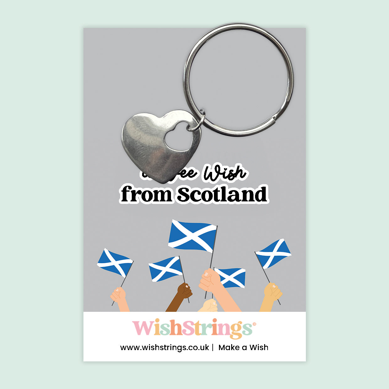 A Wee Wish, from Scotland - Heart Keyring