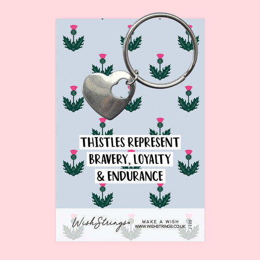 Thistles - Heart Keyring