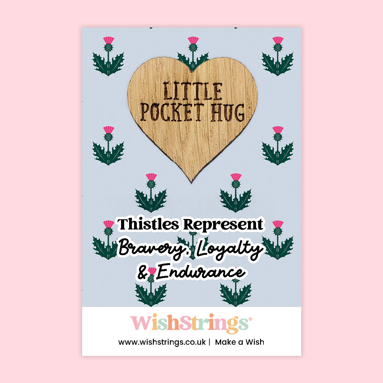 Pocket Hug - Thistle Represents Bravery, Scottish Design | Thoughtful Gift from Scotland | Keepsake Token for Sending Hugs & Celebrating Strength