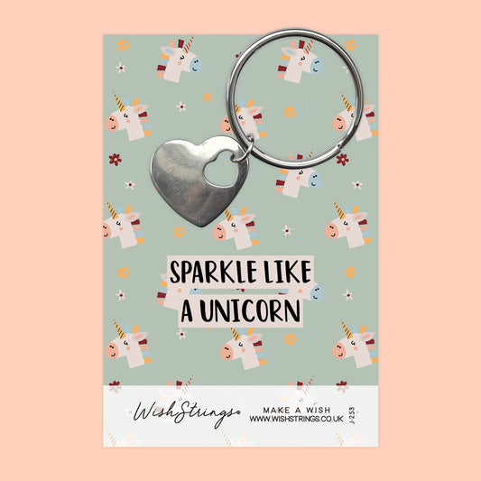 Sparkle like a Unicorn - Heart Keyring