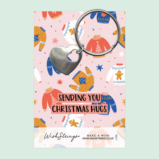 Christmas Hug - Heart Keyring