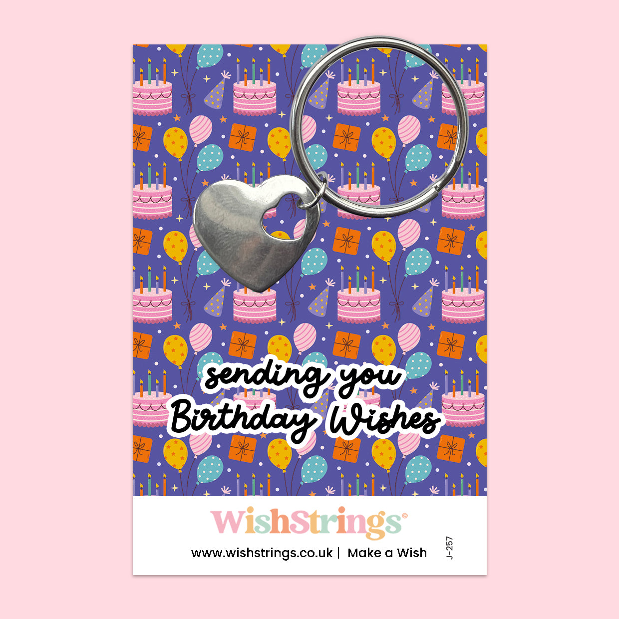 Sending you Birthday Wishes - Heart Keyring