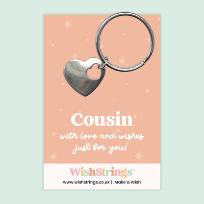 Cousin - Heart Keyring