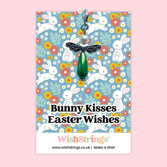 Bunny Kisses Easter Wishes Angel Charm | Easter Keepsake Clip-On Angel | Thoughtful Spring Gift with Love & Wishes