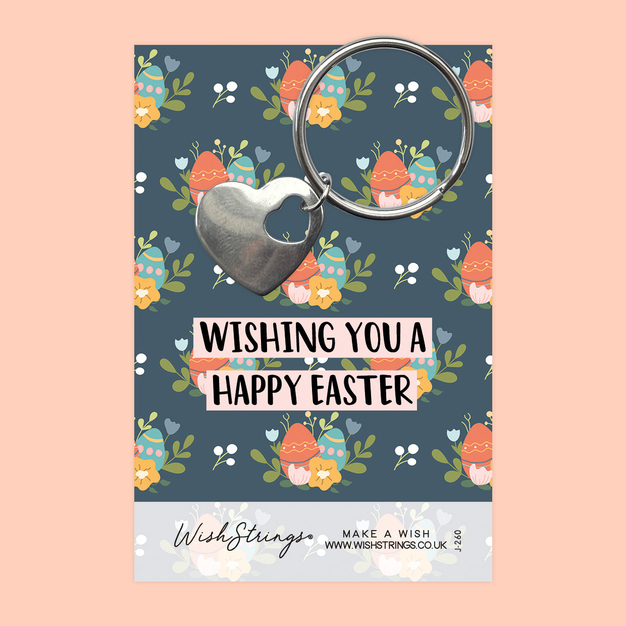 Happy Easter - Heart Keyring