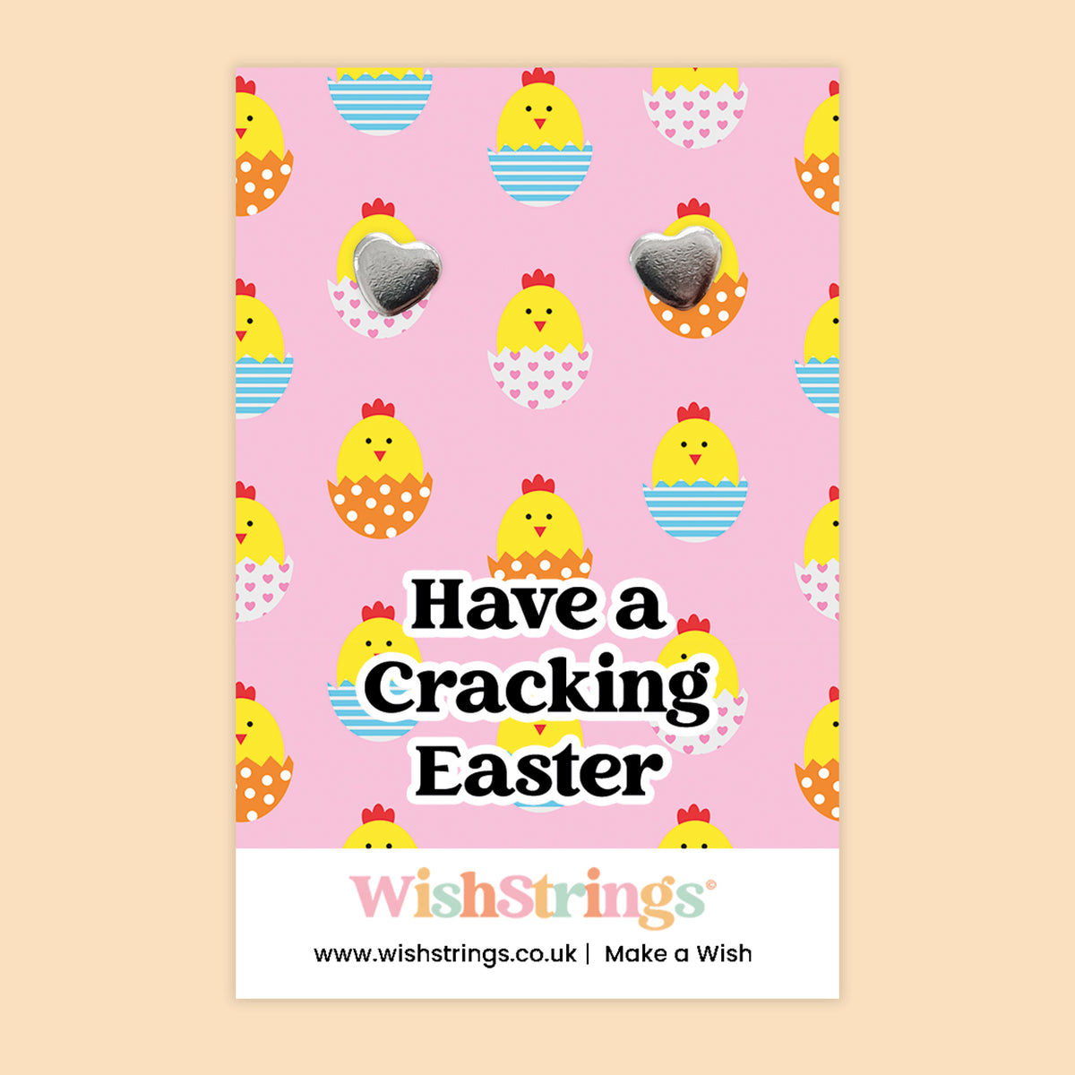 Cracking Easter - Silver Heart Stud Earrings | 304 Stainless - Hypoallergenic