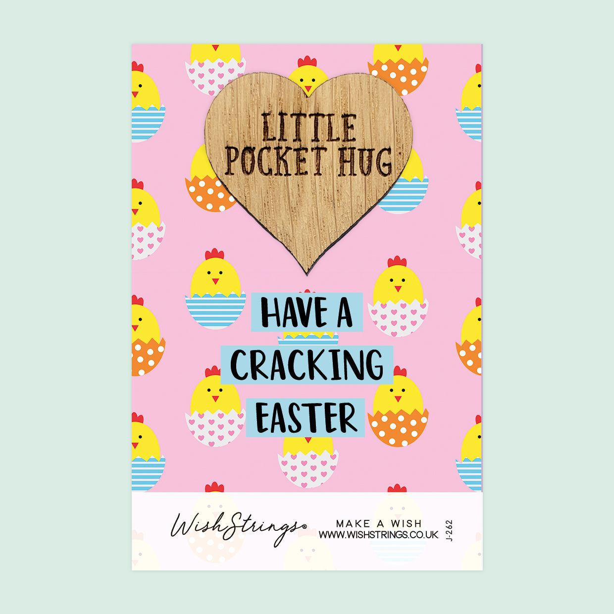 Cracking Easter - Little Pocket Hug - Wooden Heart Keepsake Token