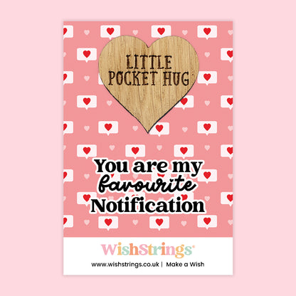 Pocket Hug - You Are My Favourite Notification | Cute Couples Gift | Keepsake Token for Sending Hugs & Showing Love