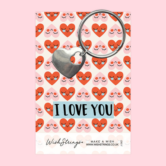 I Love You - Heart Keyring