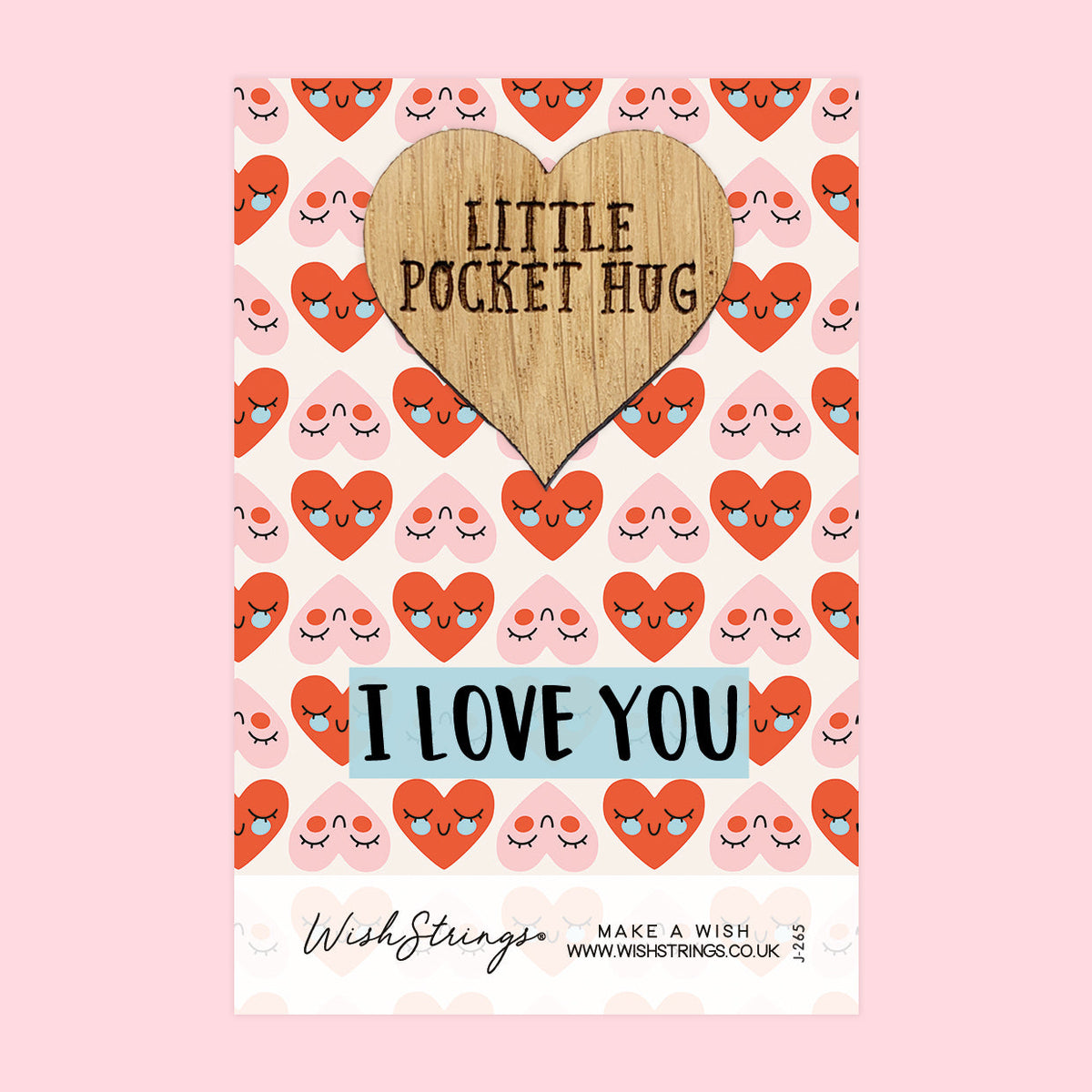 SALE - I LOVE YOU - Oak Pocket Hug Token | S117