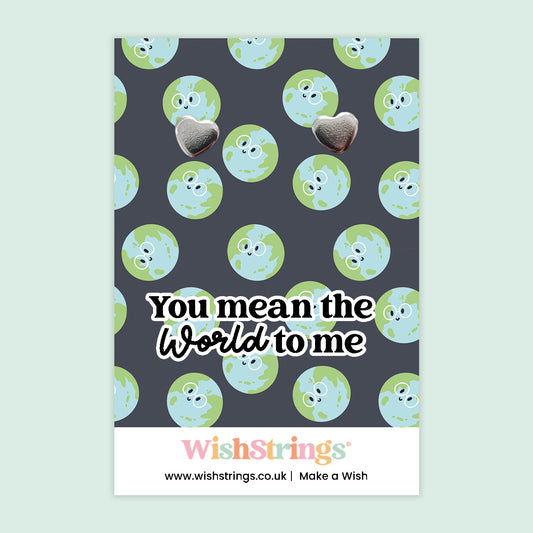 You Mean the World to Me - Silver Heart Stud Earrings | 304 Stainless - Hypoallergenic