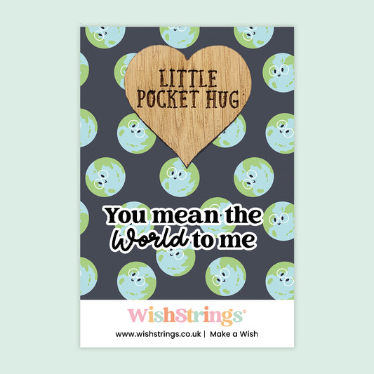 Pocket Hug - You Mean the World to Me | Thoughtful Gift for Someone Special | Keepsake Token for Sending Hugs, Thank You & Cute Couples Gift
