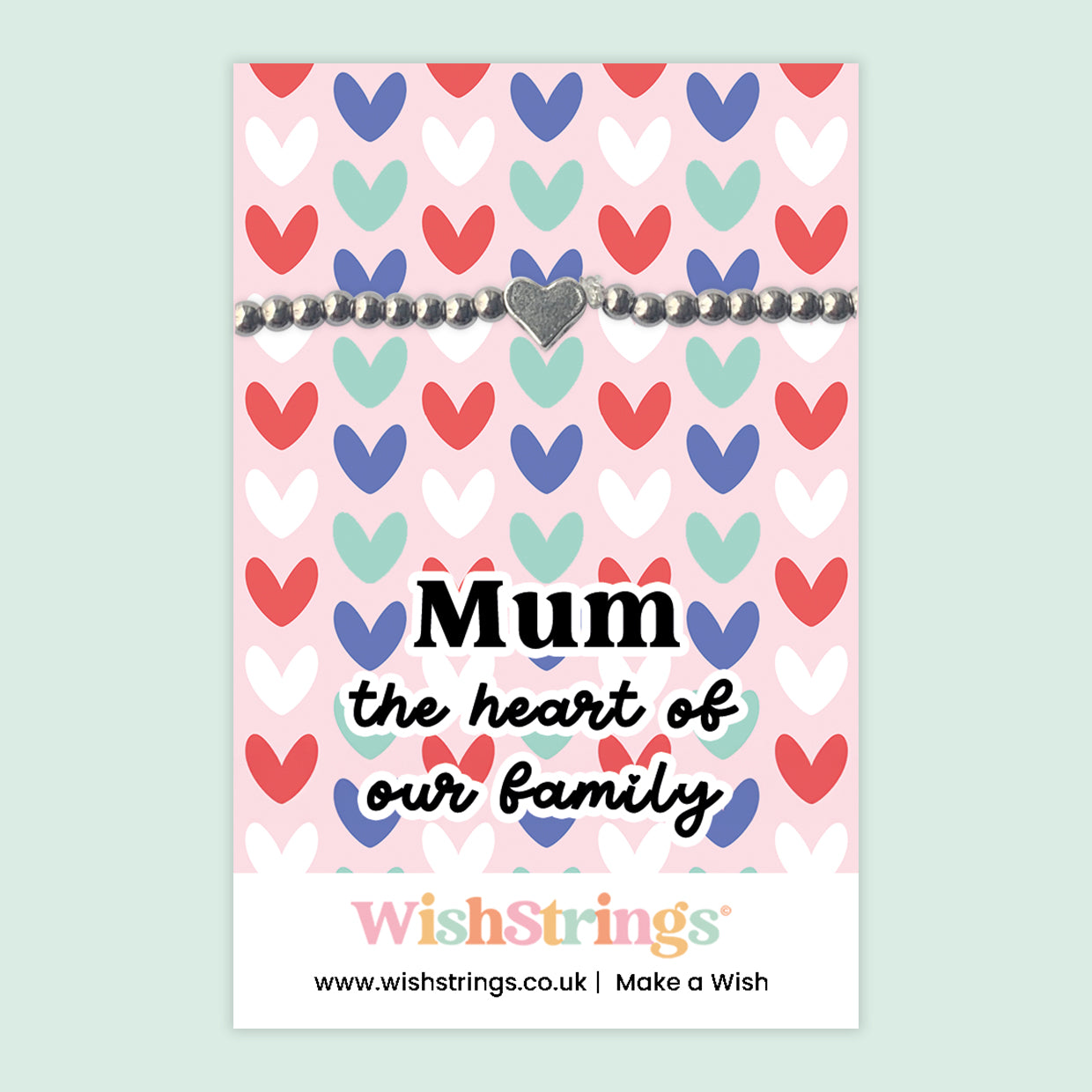 Mum, the Heart of Our Family - Heart Stretch Bracelet