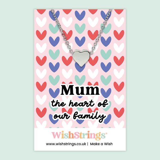Mum, the Heart of Our Family - Heart Necklace