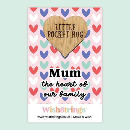 To Mum, With Love Collection – 6 Pocket Hugs & 6 WishStrings | Thoughtful Gifts for Mum | Handmade Keepsakes