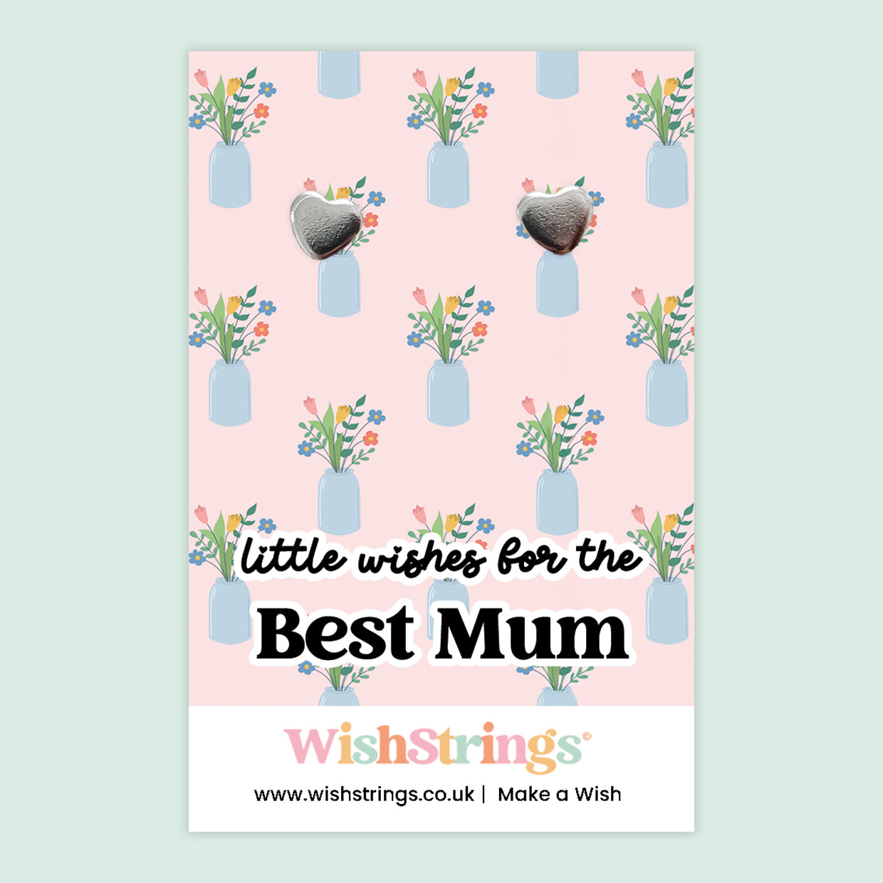 Little Wishes for the Best Mum – Heart Stud Earrings on Gift Card | Thoughtful Gift for Mum | Meaningful Keepsake Jewellery
