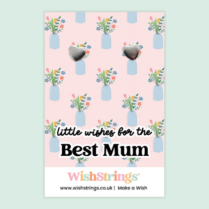 Little Wishes for the Best Mum – Heart Stud Earrings on Gift Card | Thoughtful Gift for Mum | Meaningful Keepsake Jewellery