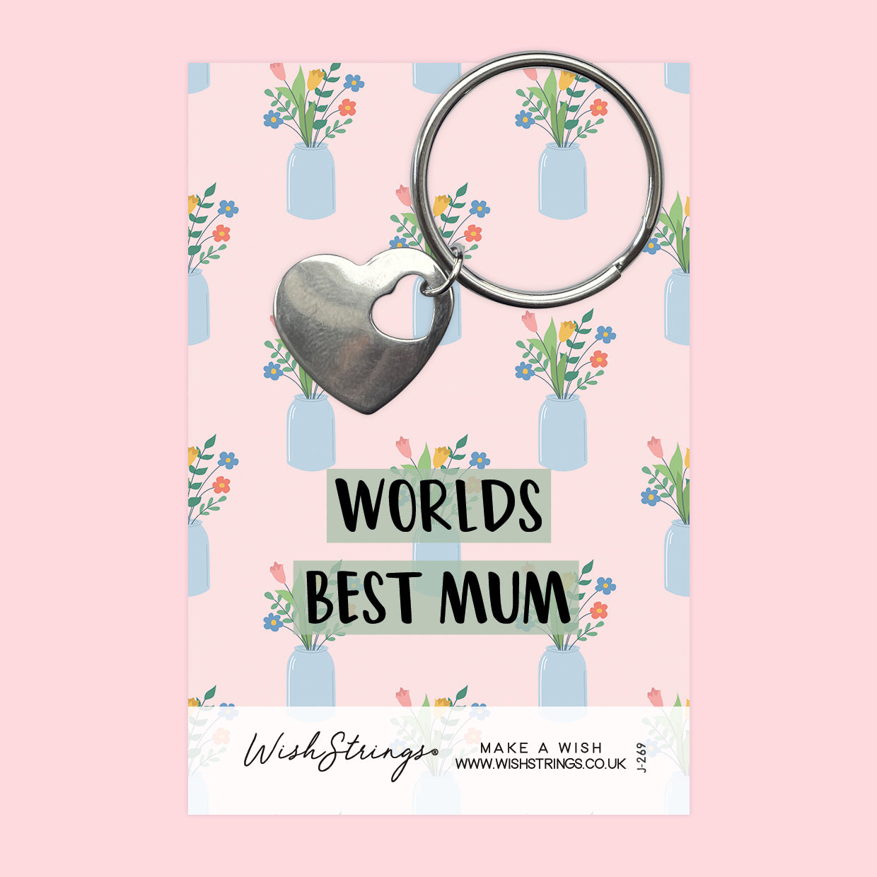 World's Best Mum - Heart Keyring