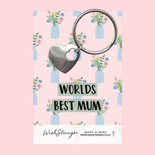 World's Best Mum - Heart Keyring