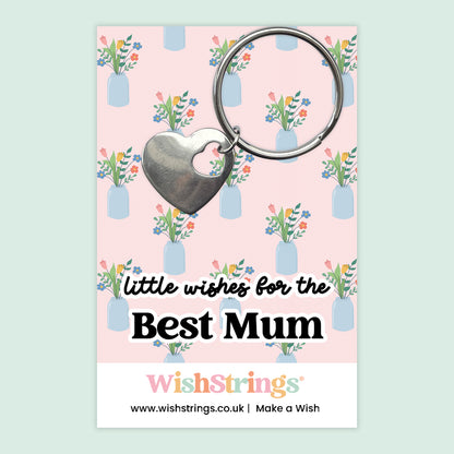 Little Wishes For The Best Mum - Heart Keyring