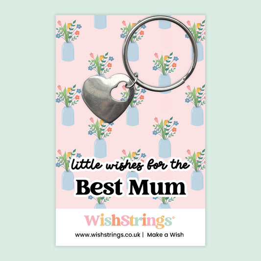 Little Wishes For The Best Mum - Heart Keyring