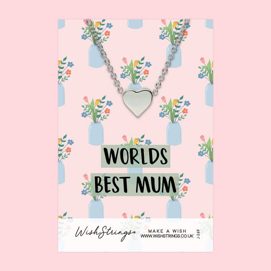 World's Best Mum - Heart Necklace