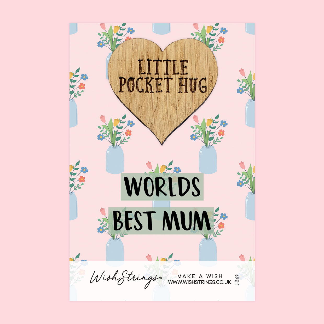 SALE - Worlds Best Mum - Oak Pocket Hug Token | S038