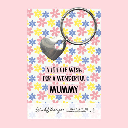 Wonderful Mummy  - Heart Keyring