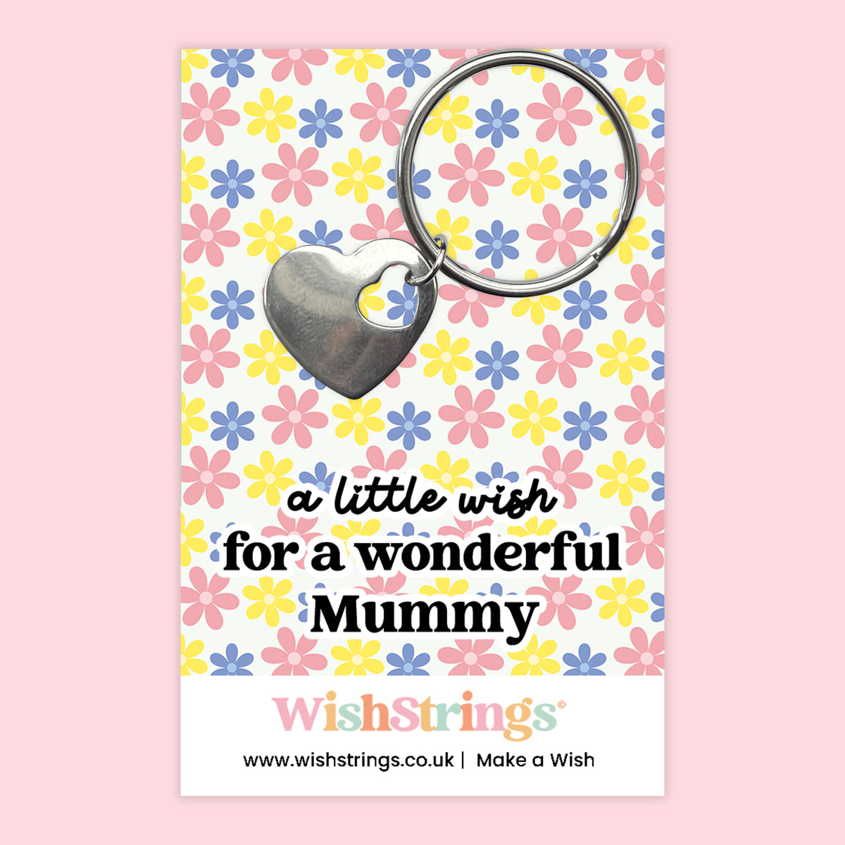 A Little Wish for a Wonderful Mummy - Heart Keyring
