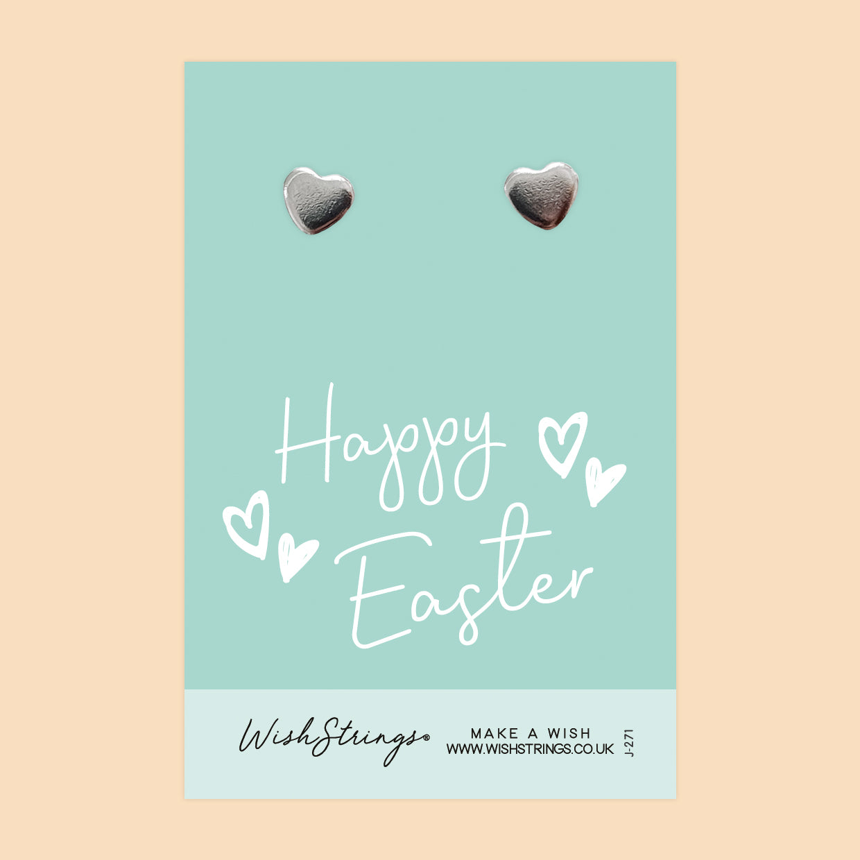 Happy Easter - Silver Heart Stud Earrings | 304 Stainless - Hypoallergenic