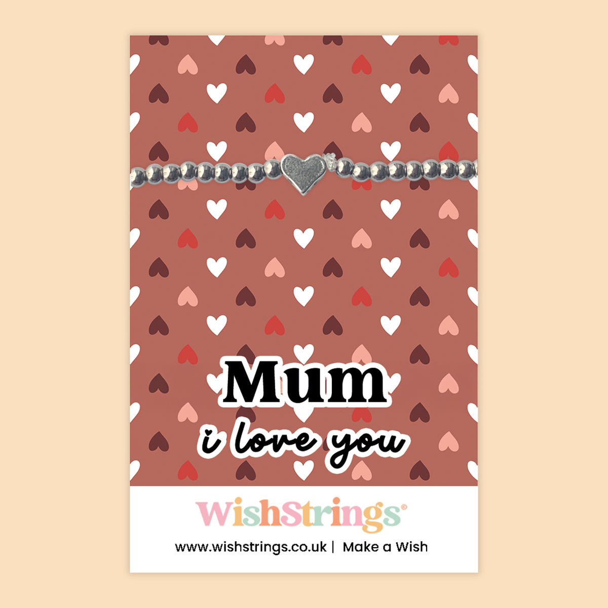 Mum, I Love You - Heart Stretch Bracelet