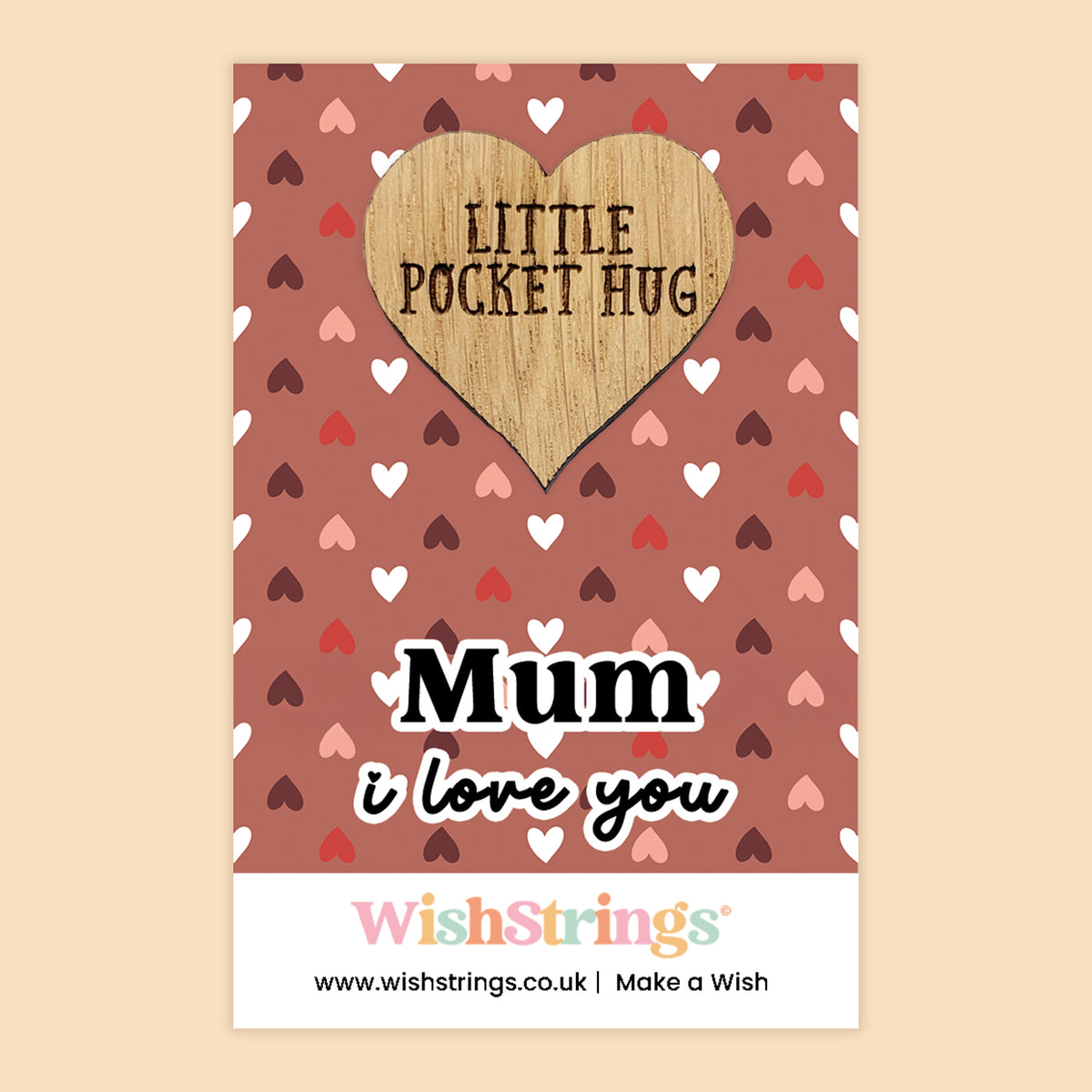 To Mum, With Love Collection – 6 Pocket Hugs & 6 WishStrings | Thoughtful Gifts for Mum | Handmade Keepsakes