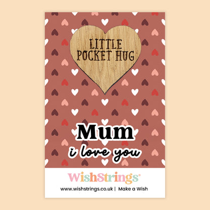 To Mum, With Love Collection – 6 Pocket Hugs & 6 WishStrings | Thoughtful Gifts for Mum | Handmade Keepsakes