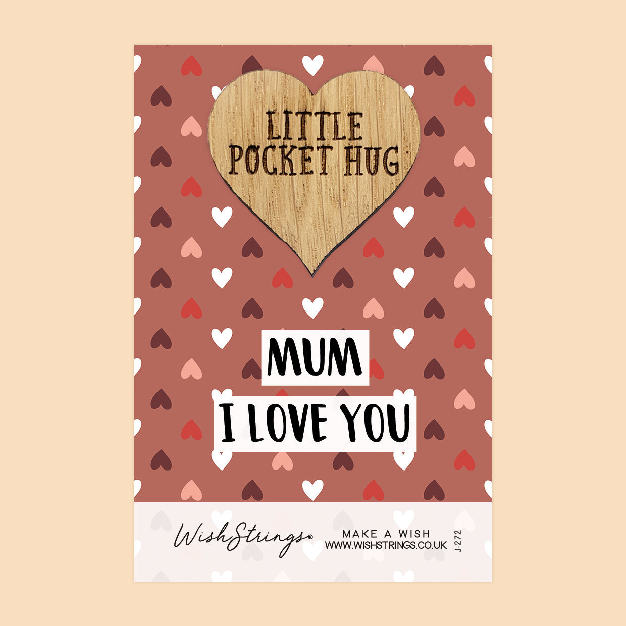 SALE - Mum I Love You - Oak Pocket Hug Token | S023