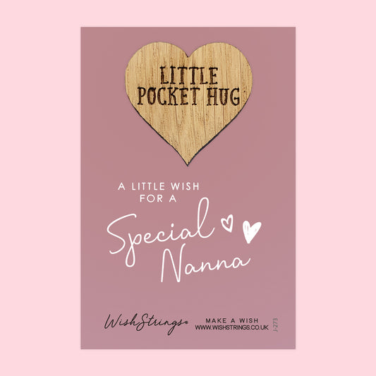 Nanna - Little Pocket Hug - Wooden Heart Keepsake Token