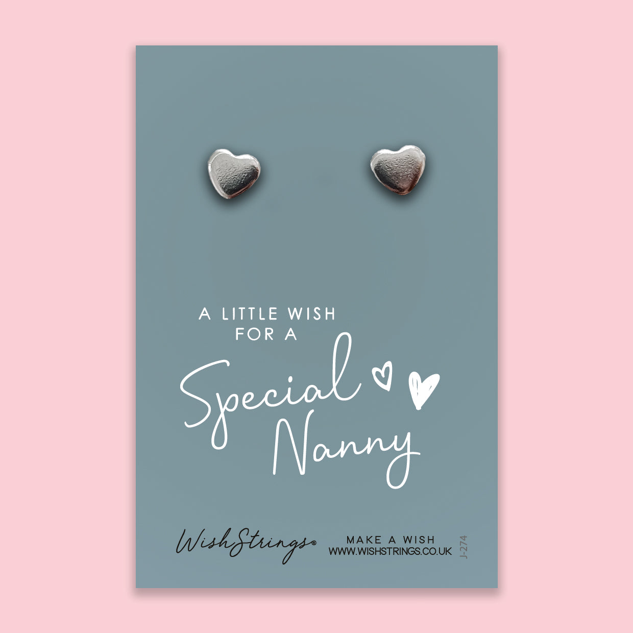 Special Nanny - Silver Heart Stud Earrings | 304 Stainless - Hypoallergenic