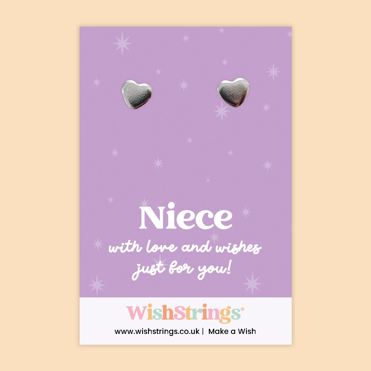 Niece - Silver Heart Stud Earrings | 304 Stainless - Hypoallergenic